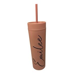 Personalized Script Straw Tumbler - Dusty Rose